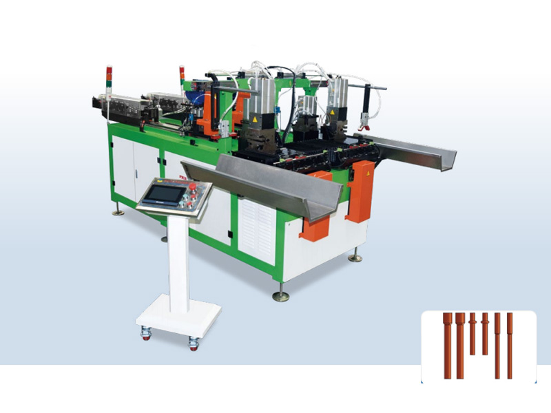 Two-tube cutting end forming integated macine